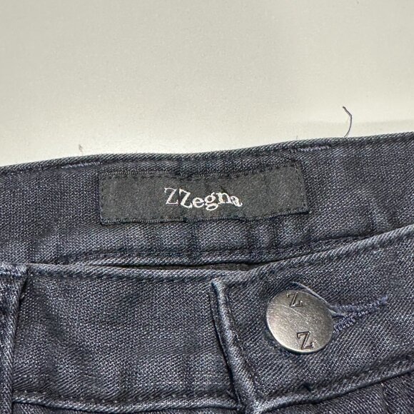 Z Zegna Cotton Straight Leg Dark Blue Denim Jeans Size 33x30 - Picture 4 of 10